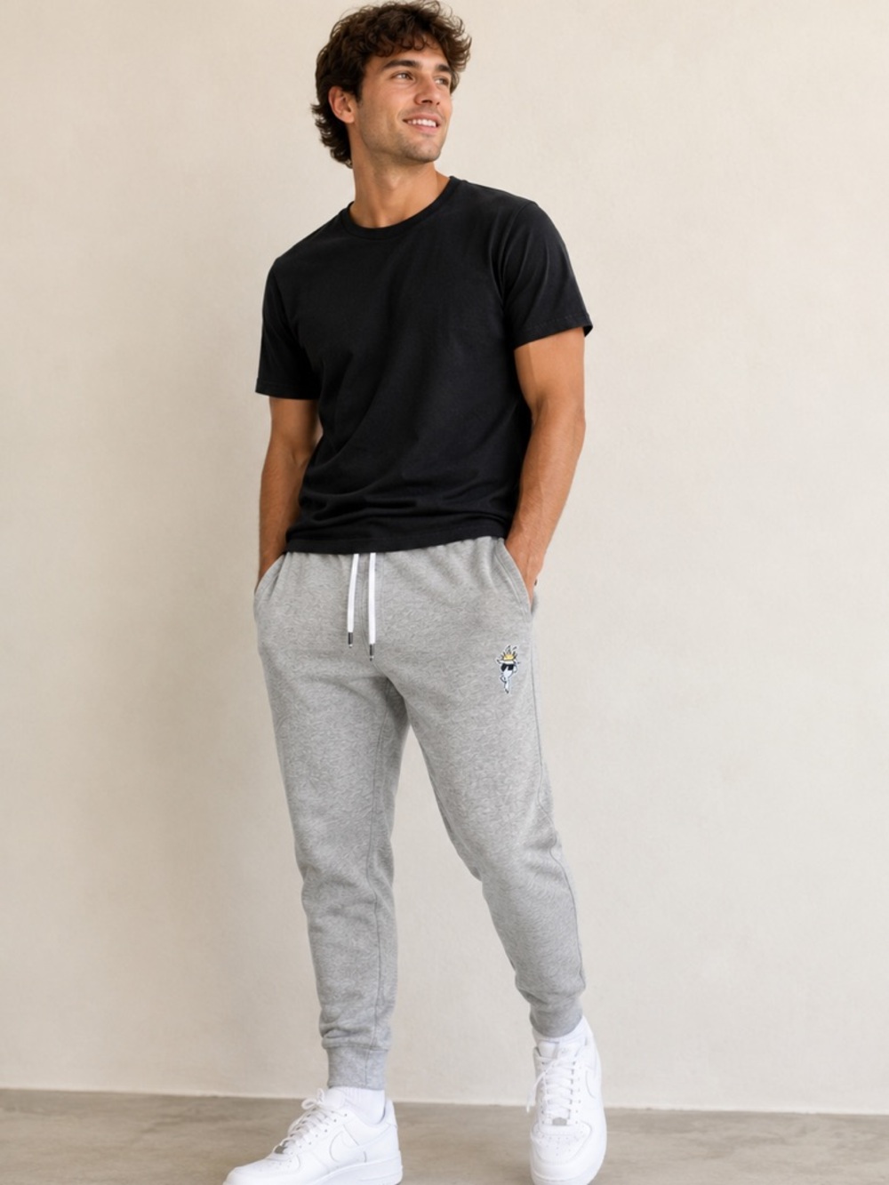 GOAT USA OG Fleece Joggers Light Heather Grey Sweatpants No Size Tag Fits Small